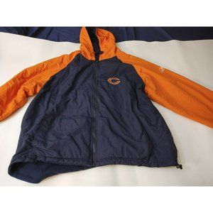 Chicago BEARS Reebok Reversible Hooded Fleece Jacket Adult 2XL NFL FULL ZIP C1